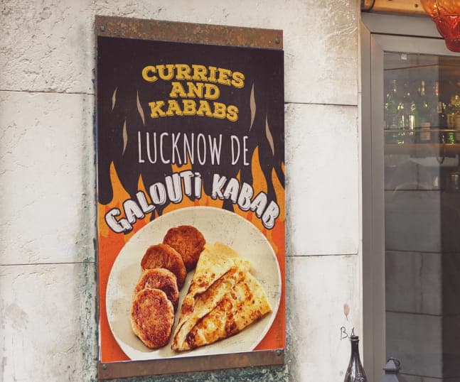 Curries and Kababs outdoor signage
