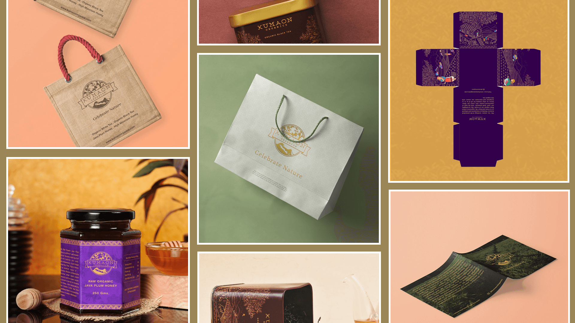 Kumaon Organics tea and honey brand collage
